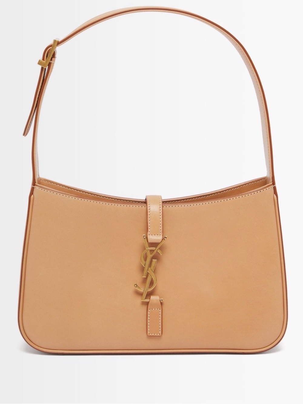 Saint Laurent Le 5 à 7 Leather Shoulder Bag YSL Beige